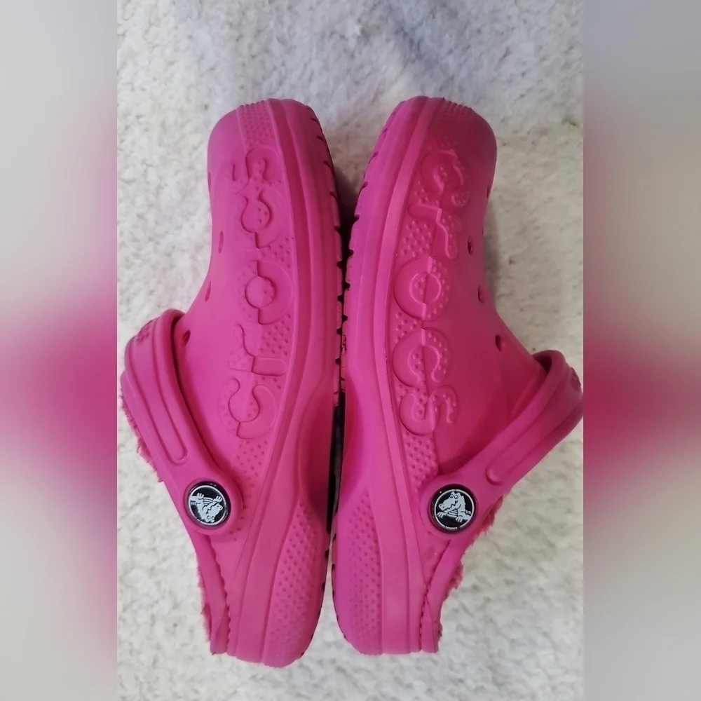 Crocs Classic Lined‎ Hot pink Girls Clogs Size 1